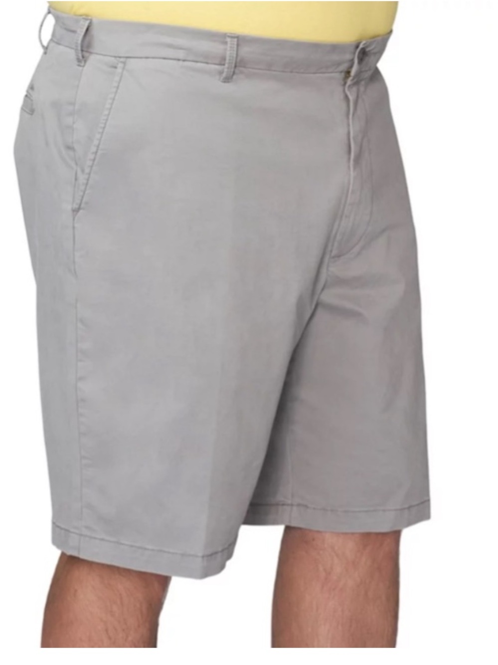 IZOD 52 Shorts Saltwater Stretch Chino 9.5 inch Flat Front Harbor Mist grey NWT